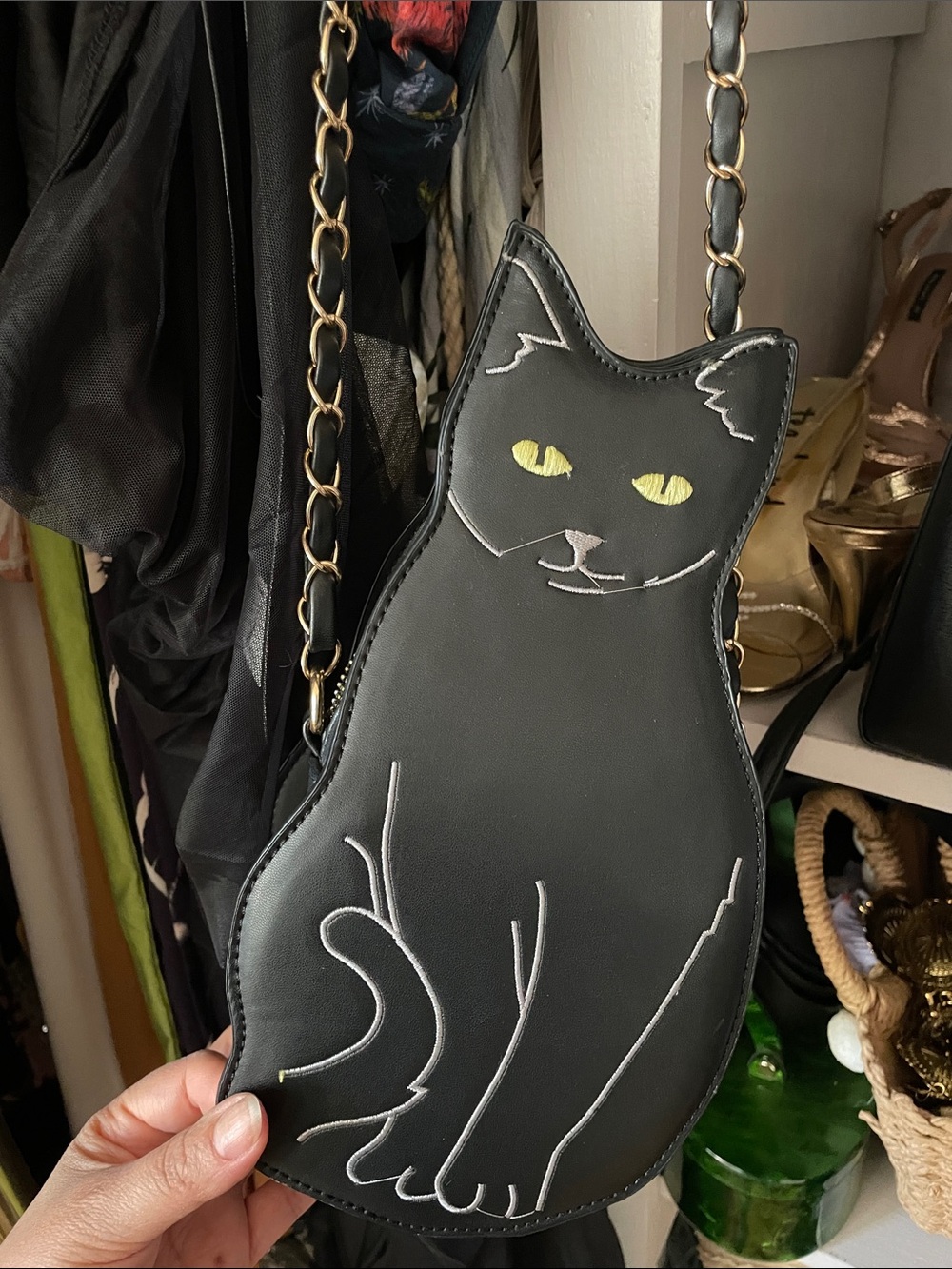 Black Cat Crossbody Bag - Cute Cat Design